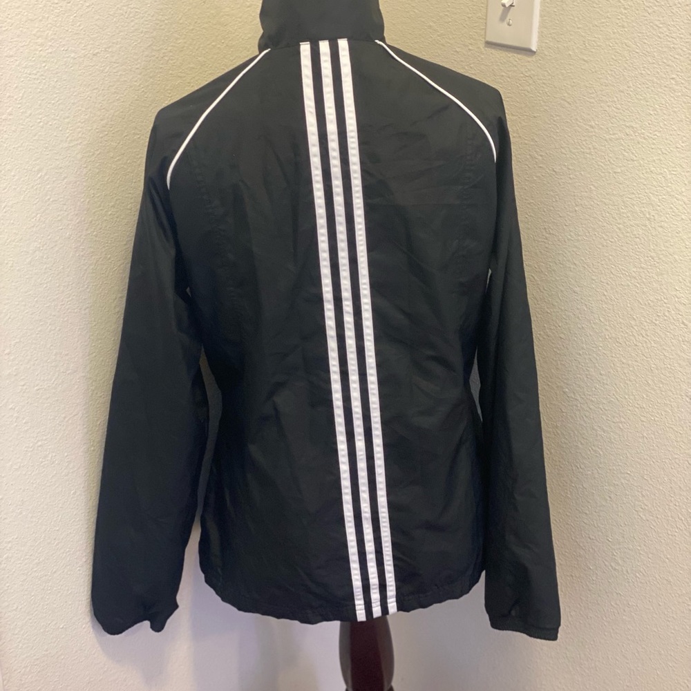 2 FOR $20 Adidas Climaproof Black Windbreaker Jacket White Stripe Size M $60 - Picture 4 of 4